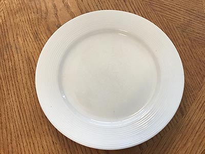 dinner plates - ceramic (white, Gibson) - 10 1/2