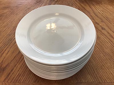 salad plates - ceramic (white, Gibson) - 9