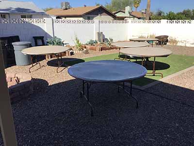 5 foot round tables (budget)