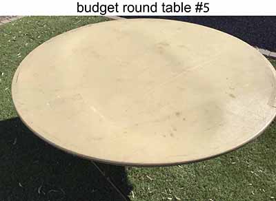 5 foot round tables (budget)