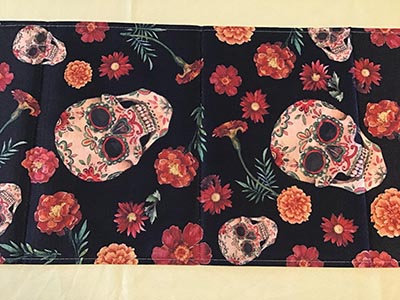 table runners (Dia De Los Muertos, sugar skulls and marigolds) - 13 x 108