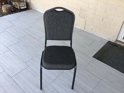 banquet chairs (premium crown back w/padded seats/backs, charcoal gray fabric)