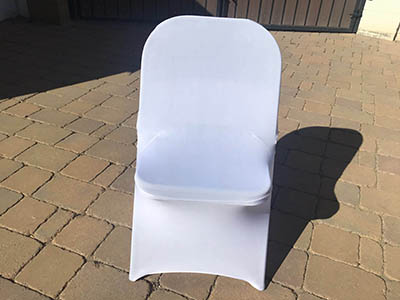 spandex stretch-fitted slip-on chair covers (white)