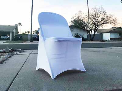 spandex stretch-fitted slip-on chair covers (white)