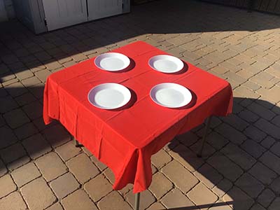 34 inch square tables