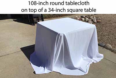 34 inch square tables