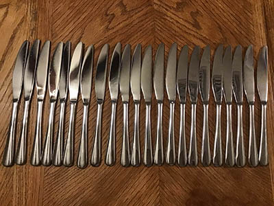 dinner knives / butter knives (stainless steel, Cambridge #22)
