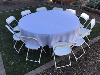 5 foot, 9 inch round tables (bifold)