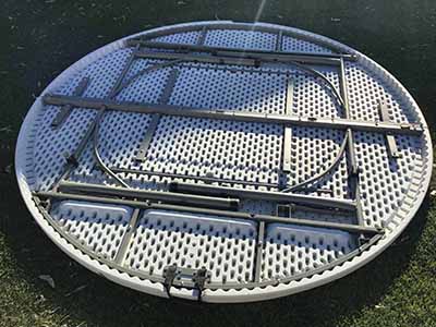 5 foot, 9 inch round tables (bifold)