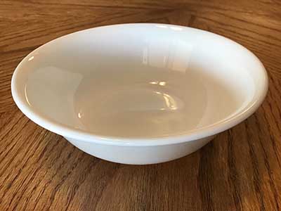 glass bowls (white, Corelle Vitrelle) - 6 1/4