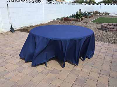 round tablecloths (premium dark blue faux denim) - 120