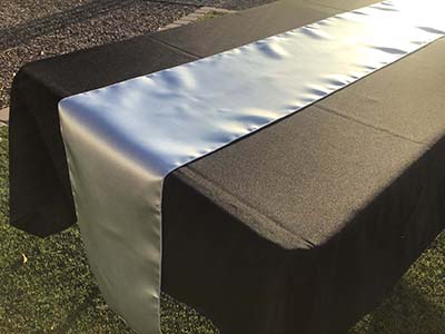 table runners (satin, silver) - 12 x 108