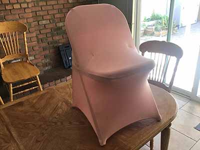 spandex stretch-fitted slip-on chair covers (dusty rose)
