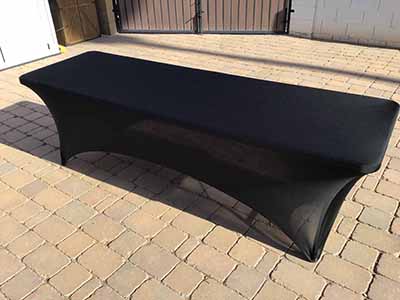 stretch spandex rectangle tablecloths (black) - 96x30, for 8-ft. table
