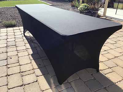 stretch spandex rectangle tablecloths (black) - 96x30, for 8-ft. table