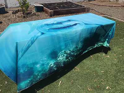 backdrop / tablecloth (fabric, shark) - 72 x 96