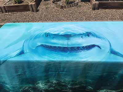 backdrop / tablecloth (fabric, shark) - 72 x 96