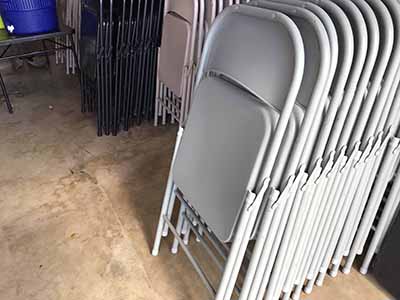 folding chairs (steel, gray)