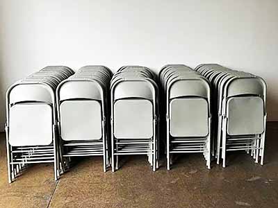 folding chairs (steel, gray)