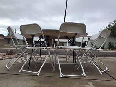 5 foot round tables (wood top)