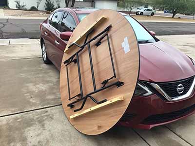 5 foot round tables (wood top)