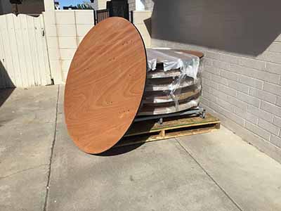 5 foot round tables (wood top)