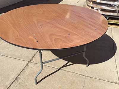 5 foot round tables (wood top)