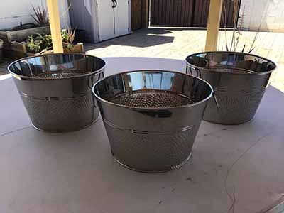 silver metal party tub