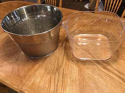 silver metal party tub