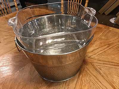 silver metal party tub