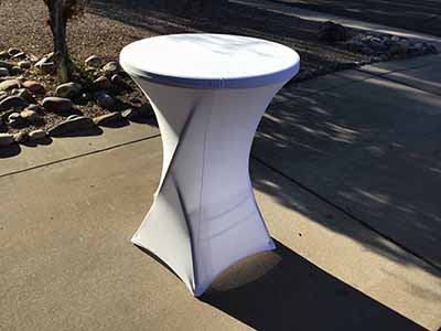 spandex cocktail table covers (white)