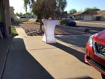 spandex cocktail table covers (white)