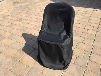 slip-on folding chair covers (polyester, black)