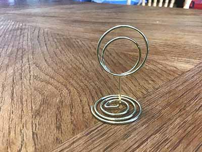 table top card/sign holders (gold metal)