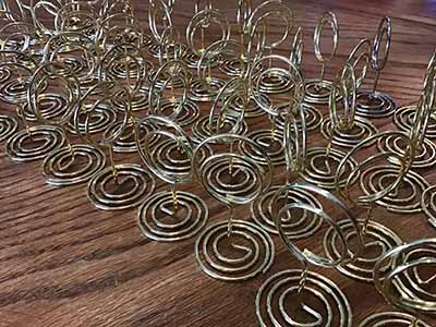 table top card/sign holders (gold metal)