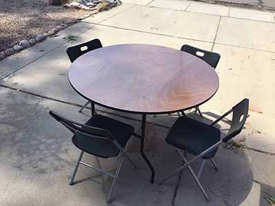 4 foot round tables (wood top)