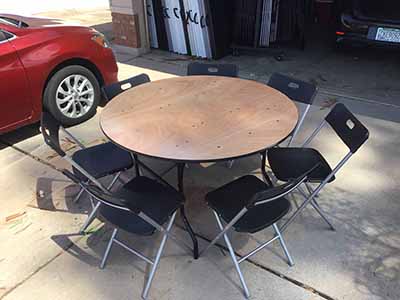 4 foot round tables (wood top)