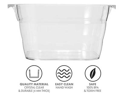 square party tub / drink and ice bucket (transparent)