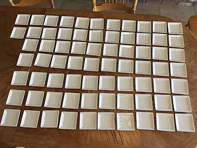 appetizer plates - porcelain (Acopa, bright white) - 4 square