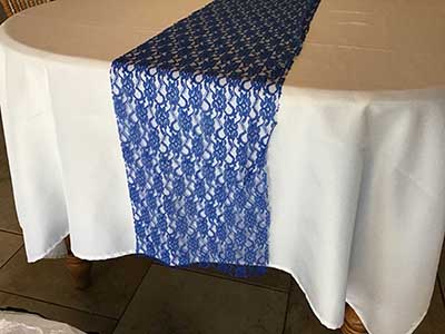 table runners (lace, royal blue) - 12 x 108