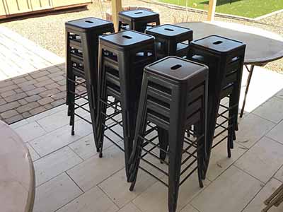bar stools (steel, black) - 30 high