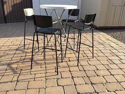 bar stools (steel/plastic, black, with backrest) - 30 seat height