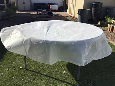 round tablecloth (white, disposable, plastic) - 84