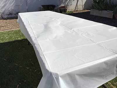 rectangle tablecloth (white, plastic, disposable) - 54 x 108
