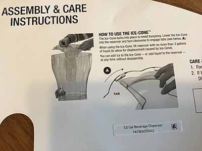 3.5 gallon Party Top Beverage Dispenser (with ice core)