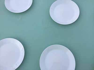 dinner plates - glass (white, Oftast) - 10