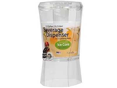 3.5 gallon beverage dispenser with ice core (acrylic)