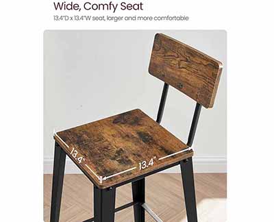 bar stools (rustic brown and ink black, w/backrest) - 29.1 seat height