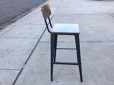 bar stools (rustic brown and ink black, w/backrest) - 29.1 seat height