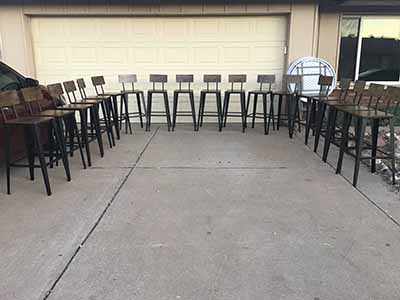 bar stools (rustic brown and ink black, w/backrest) - 29.1 seat height